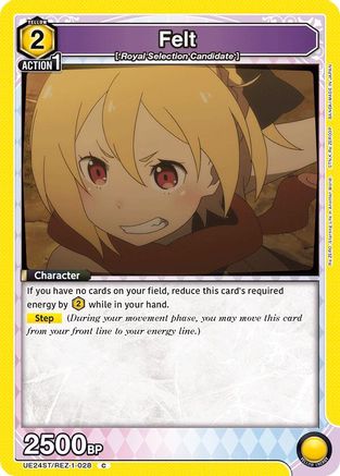 Felt (028) (UE24ST/REZ-1-028) - UE24ST ReZERO Starting Life in Another World Starter Deck