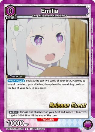 Emilia (083) (UEPR/REZ-1-083) - UE24BT ReZERO Starting Life in Another World Release Event Cards