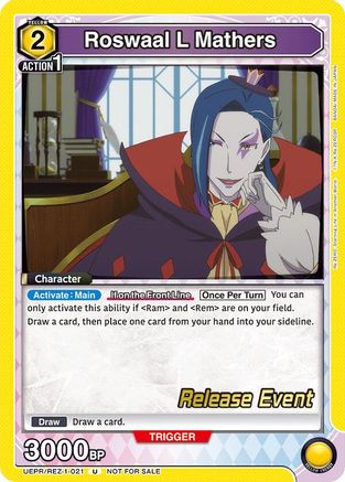 Roswaal L Mathers (UEPR/REZ-1-021) - UE24BT ReZERO Starting Life in Another World Release Event Cards