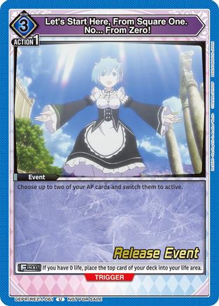 Let's Start Here, From Square One. No... From Zero! (UEPR/REZ-1-061) - UE24BT ReZERO Starting Life in Another World Release Event Cards
