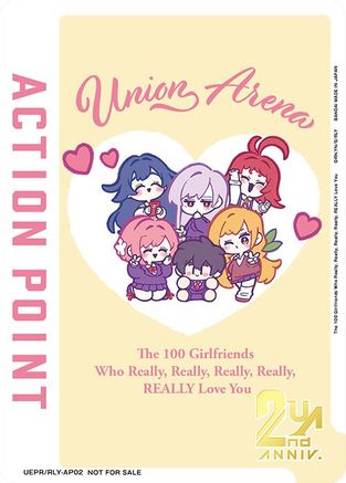 Action Point Card (The 100 Girlfriends Who Really, Really, Really, Really, REALLY Love You) (UEPR/RLY-AP02) - Union Arena Promotion Cards Foil