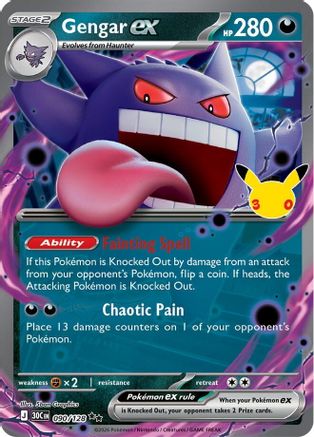 Gengar ex - 090/128 90 - ME 30th Celebration Holofoil