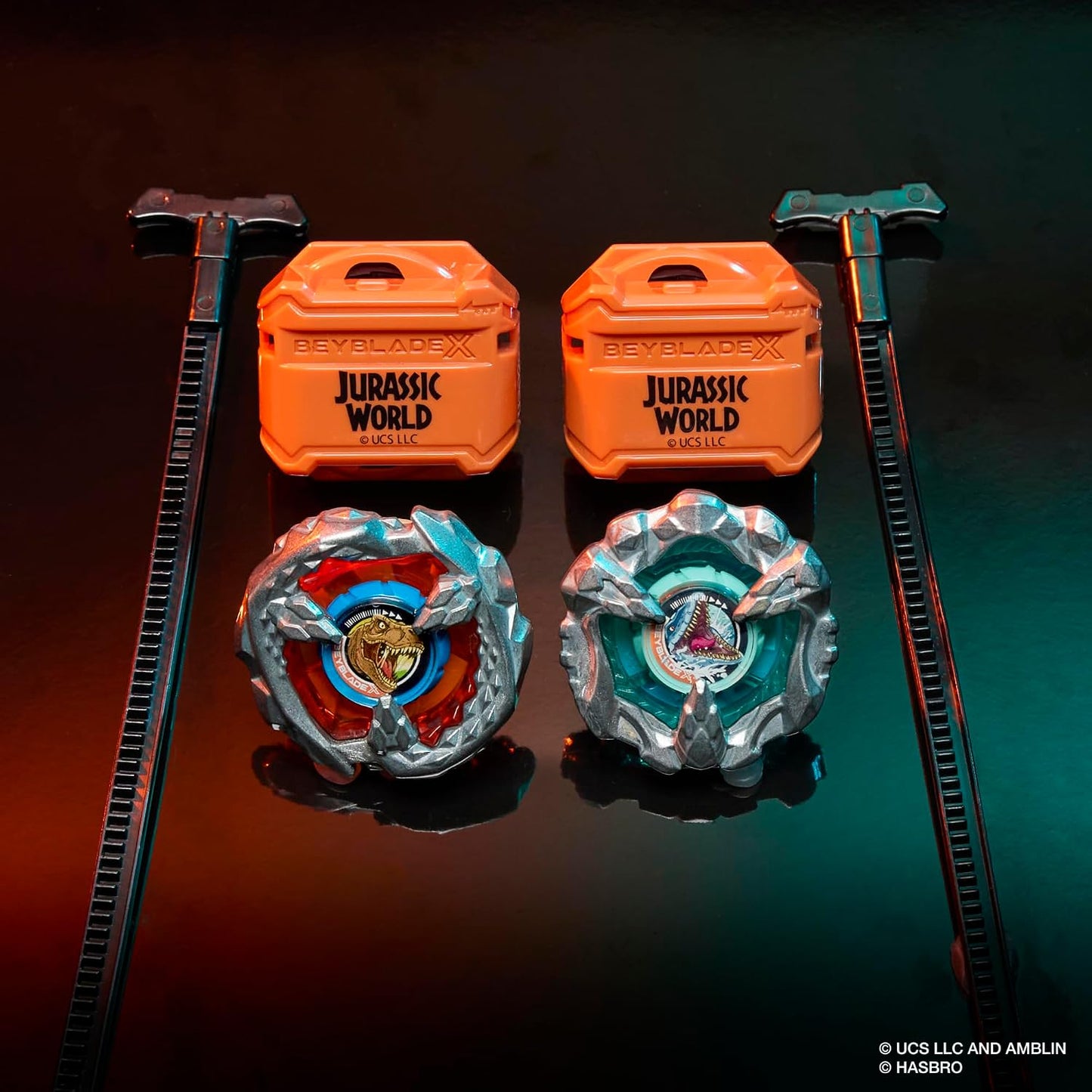 (Hasbro) Beyblade X Jurassic World Collab T. Rex vs. Mosasaurus Multipack Set