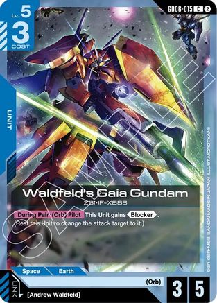 Waldfeld's Gaia Gundam (GD06-015) - Stardust Trails
