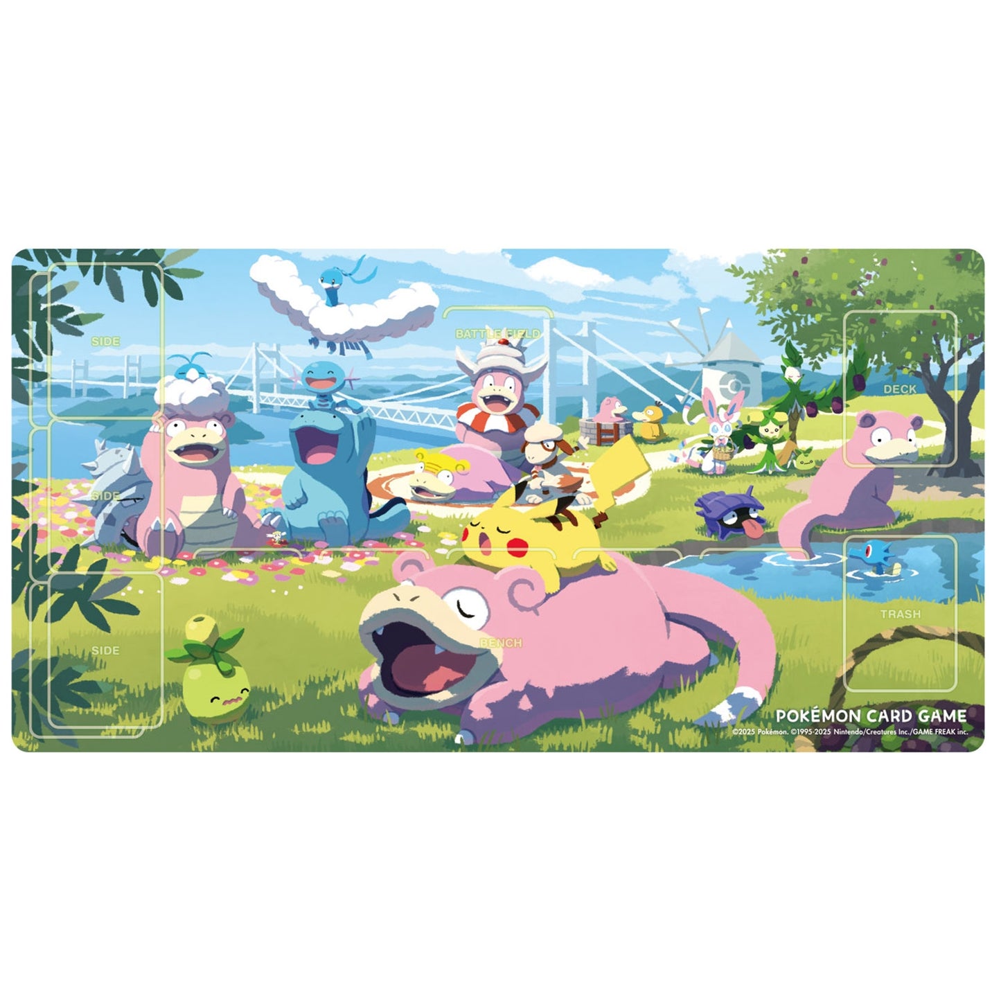 Pokémon Center Japan Official Playmat: Slowpoke and Pikachu Playmat