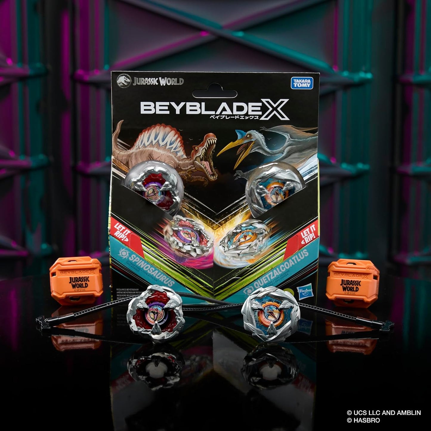(Hasbro) Beyblade X Jurassic World Collab Spinosaurus vs. Quetzalcoatlus Multipack Set