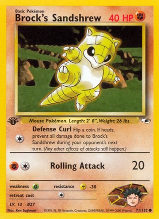 Brock's Sandshrew (71) 71/132 - Gym Heroes