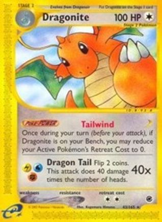 Dragonite (43)/165 - Expedition Reverse Holofoil