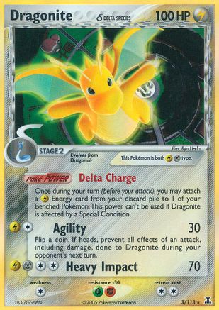 Dragonite δ 3/113 - Delta Species Reverse Holofoil