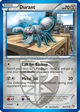 Durant (Team Plasma) (92)/135 - Plasma Storm Reverse Holofoil
