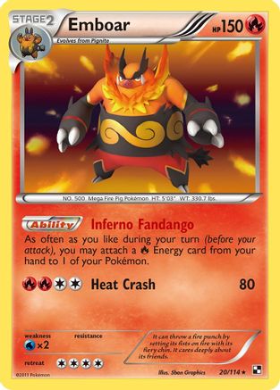 Emboar (20)/114 - Black and White Reverse Holofoil