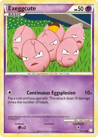 Exeggcute 63/123 - HeartGold SoulSilver Reverse Holofoil