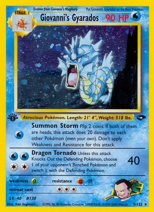 Giovanni's Gyarados/132 - Gym Challenge 1st Edition Holofoil