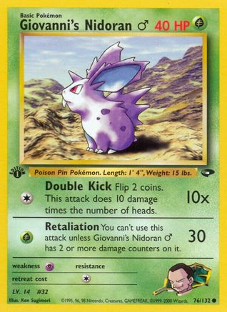 Giovanni's Nidoran M 76/132 - Gym Challenge 1st Edition