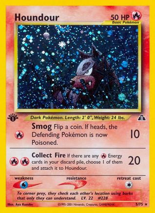 Houndour (5)/75 - Neo Discovery 1st Edition Holofoil