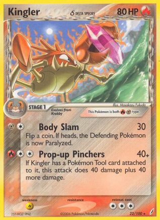Kingler (Delta Species)/100 - Crystal Guardians Reverse Holofoil