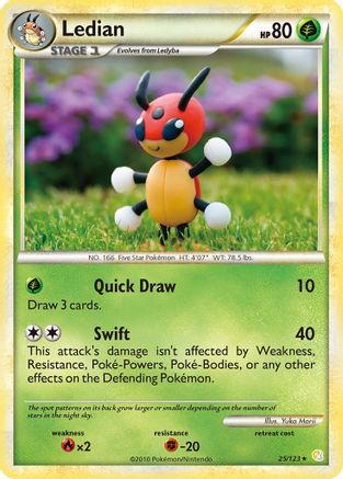 Ledian 25/123 - HeartGold SoulSilver Reverse Holofoil