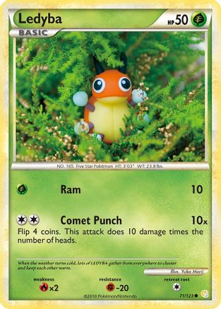 Ledyba 71/123 - HeartGold SoulSilver Reverse Holofoil