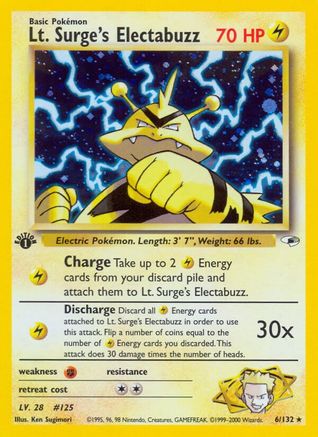 Lt. Surge's Electabuzz (6) 6/132 - Gym Heroes