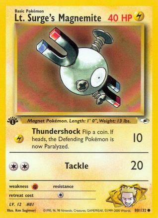 Lt. Surge's Magnemite (80) 80/132 - Gym Heroes