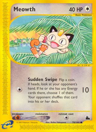 Meowth/144 - Skyridge Reverse Holofoil
