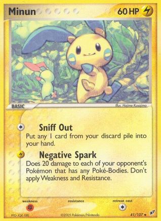 Minun/107 - Deoxys Reverse Holofoil