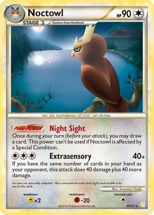 Noctowl 8/123 - HeartGold SoulSilver Reverse Holofoil