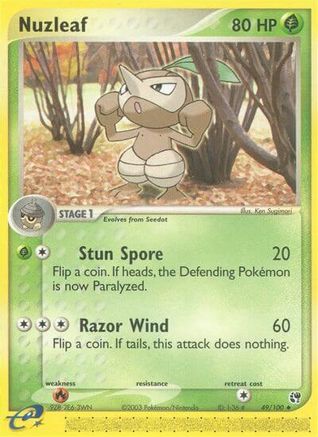 Nuzleaf - 49/100/100 - Sandstorm Reverse Holofoil