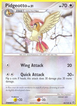Pidgeotto/132 - Secret Wonders Reverse Holofoil