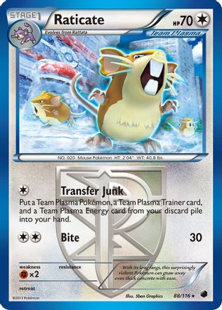 Raticate (Team Plasma) 88/116 - Plasma Freeze Reverse Holofoil