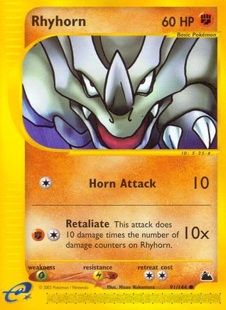 Rhyhorn 91/144 - Skyridge Reverse Holofoil