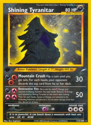 Shining Tyranitar/105 - Neo Destiny 1st Edition Holofoil