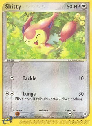 Skitty 71/109 - Ruby & Sapphire Reverse Holofoil