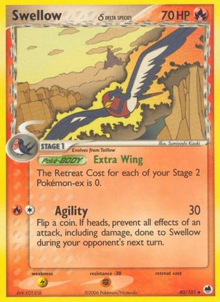 Swellow (Delta Species)/101 - Dragon Frontiers Reverse Holofoil