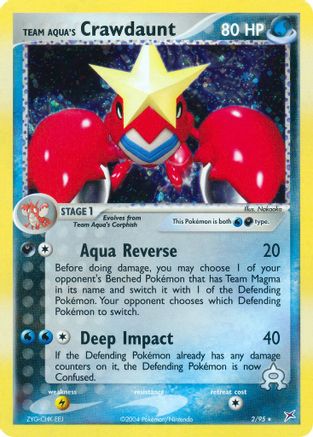 Team Aqua's Crawdaunt - 2/95/95 - Team Magma vs Team Aqua Holofoil