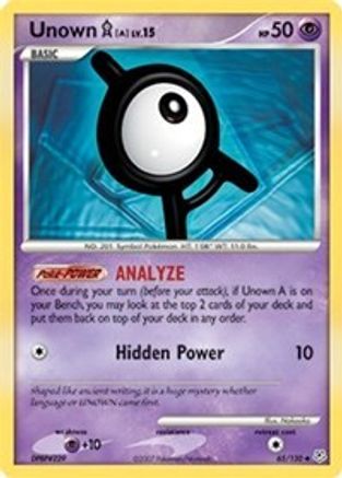 Unown [A] 65/130 - Diamond and Pearl Reverse Holofoil