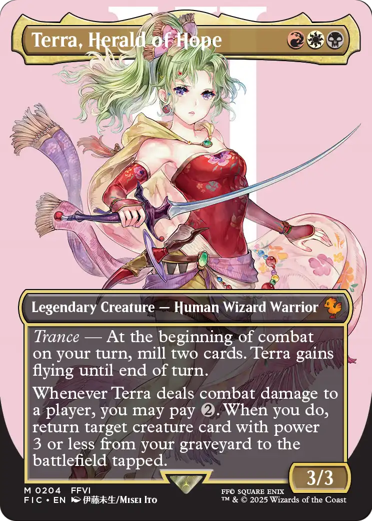 Terra, Herald of Hope (Borderless) (FIC-204) [Commander: FINAL FANTASY] Foil