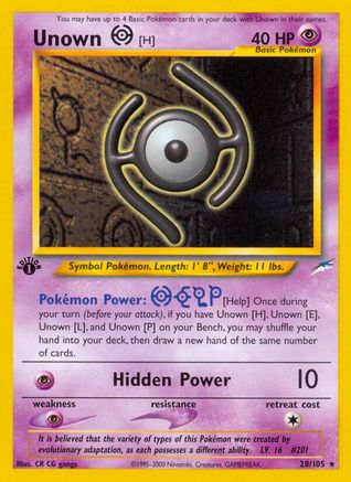 Unown [H]/105 - Neo Destiny 1st Edition