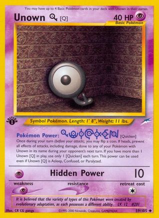 Unown [Q]/105 - Neo Destiny Unlimited