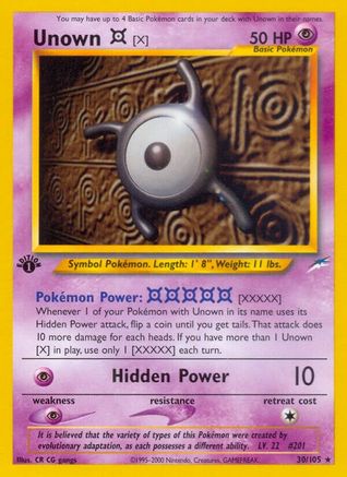 Unown [X]/105 - Neo Destiny