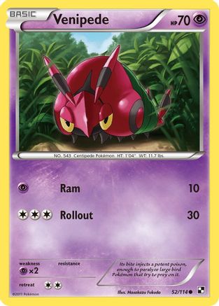 Venipede/114 - Black and White Reverse Holofoil