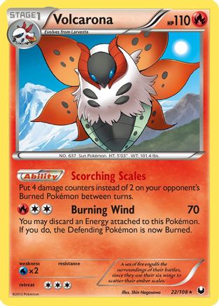 Volcarona/108 - Dark Explorers Reverse Holofoil