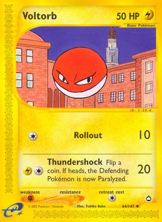 Voltorb (64)/147 - Aquapolis Reverse Holofoil
