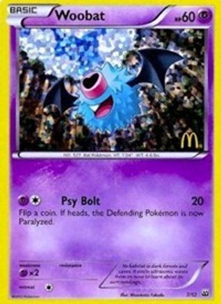 Woobat - 7/12/12 - McDonalds Promos 2012 Holofoil