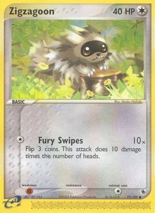 Zigzagoon/109 - Ruby and Sapphire Reverse Holofoil
