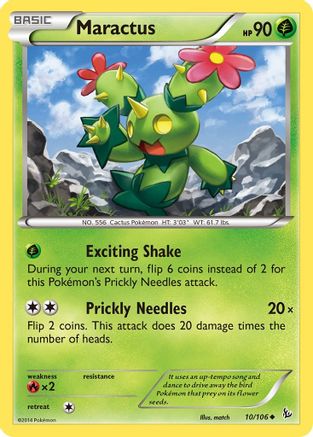 Maractus 10/106 - XY  Flashfire Reverse Holofoil