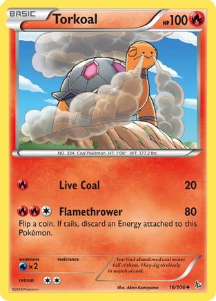 Torkoal 16/106 - XY  Flashfire Reverse Holofoil