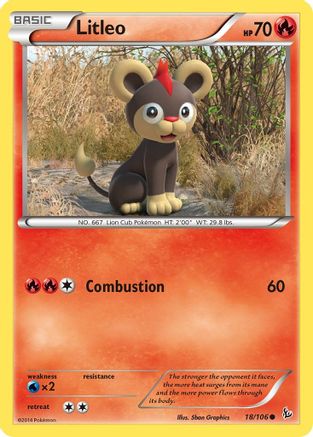 Litleo (18) 18/106 - XY  Flashfire Reverse Holofoil
