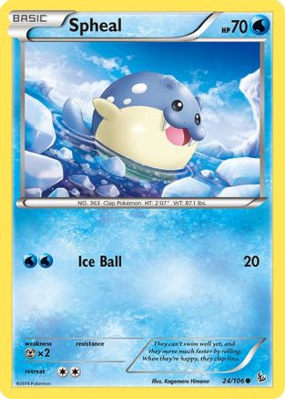 Spheal 24/106 - XY  Flashfire Reverse Holofoil