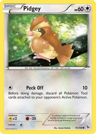 Pidgey 75/106 - XY  Flashfire Reverse Holofoil